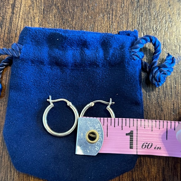 14k solid gold hoops - Picture 3 of 5